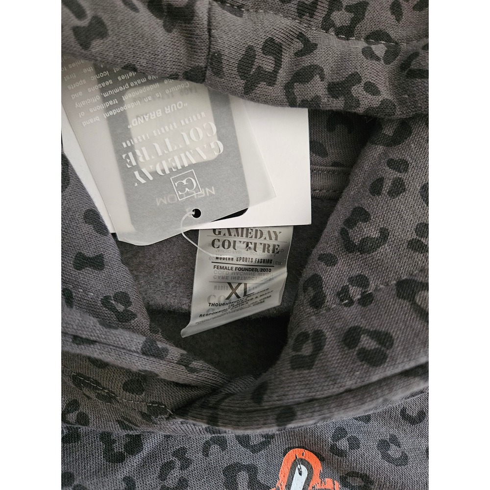 Cincinnati Bengals Gameday Couture Hoodie Sweatshirt Black Cheetah Print Size XL - Picture 3 of 3